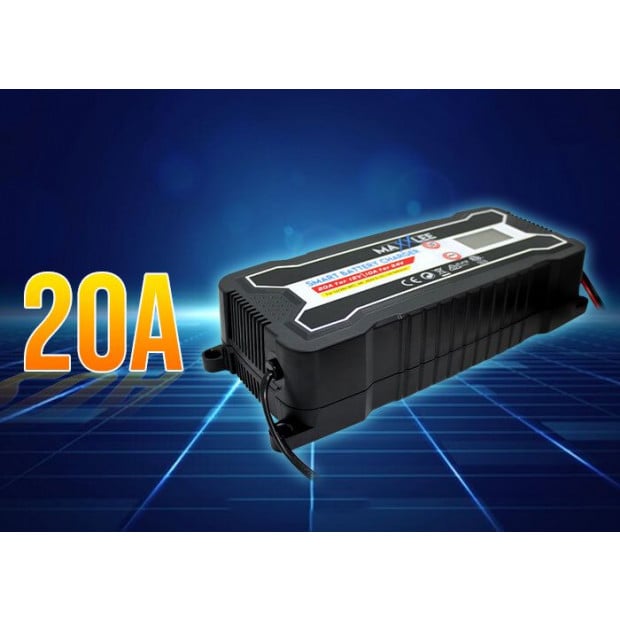 Maxxlee 20a 12v 24v Smart Automatic 8 Stage Fast Battery Charger Image 3