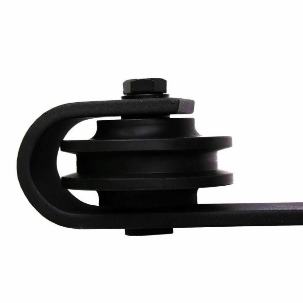 1.83M Antique Classic Double Sliding Barn Door Track Roller Kit Image 6