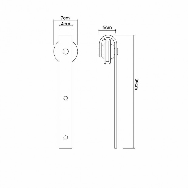 2.5M Antique Classic Style Single Sliding Barn Door Hardware Track Roller Kit Image 4