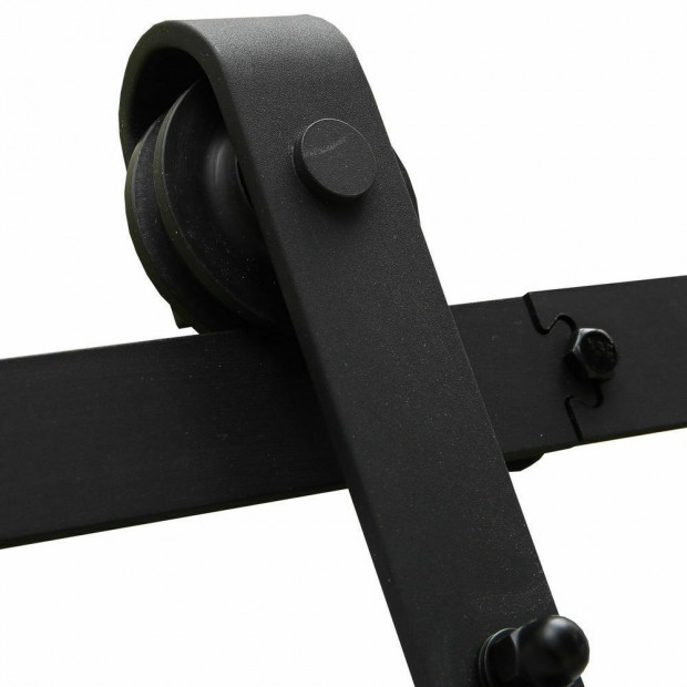 2.5M Antique Classic Style Single Sliding Barn Door Hardware Track Roller Kit Image 7