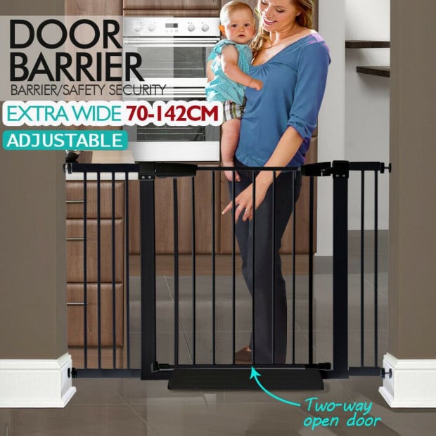 Kids Pet Safety Security Gate Stair Barrier Extension Panels 30cm BK Image 3