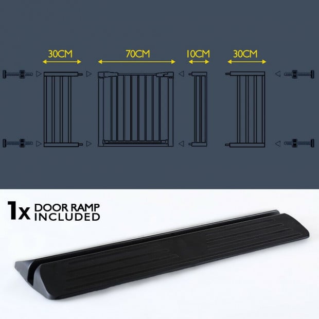 Kids Pet Safety Security Gate Stair Barrier Extension Panels 30cm BK Image 10