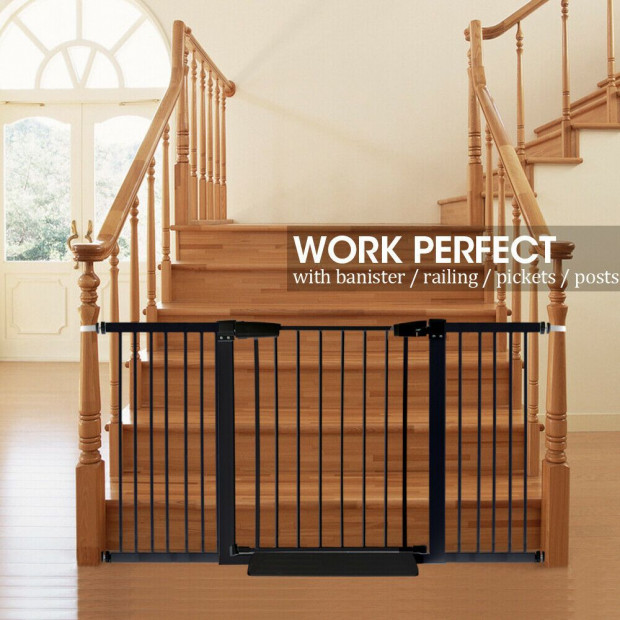 Kids Pet Safety Security Gate Stair Barrier Extension Panels 30cm BK