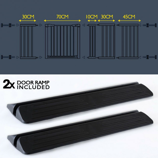 Baby Safety Security Gate Stair Barrier Doors Extension Panels 45cm BK Image 10