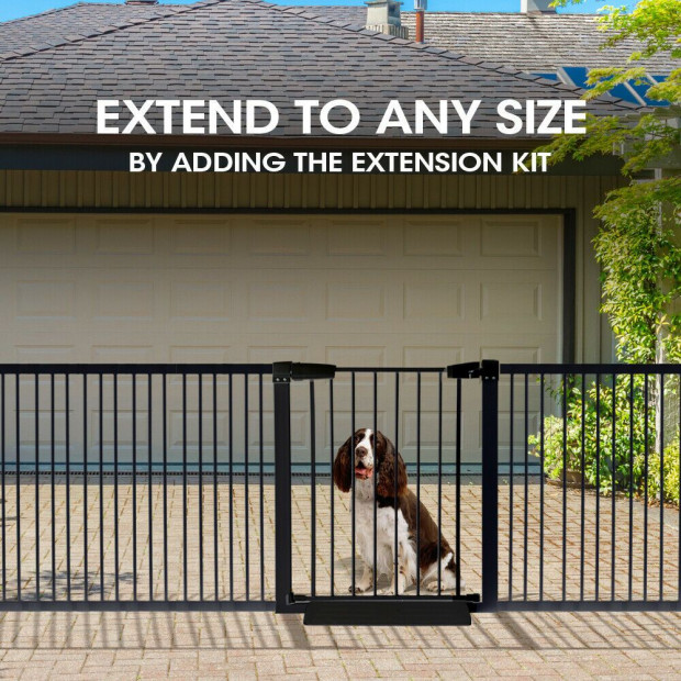 Baby Safety Security Gate Stair Barrier Doors Extension Panels 45cm BK Image 3