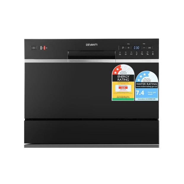 Benchtop Dishwasher 6 Place Setting Counter Bench Washer Black