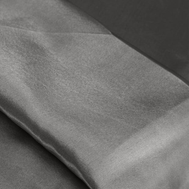 Silky Satin Quilt Cover Set Pillowcases Summer Super King Grey Image 6