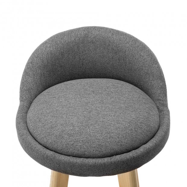 Set of 2 Grey Linen Texture Fabric Dining Chairs Image 8