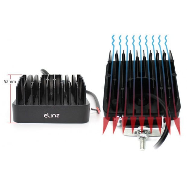 Elinz 4x 4in Led Work Light Square Flood Lamp 60 Ip67 Offroad 12v 24v Image 7