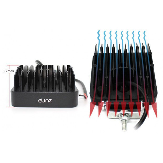 2x 4In Led Work Light Square 60 Flood Lamp 96w Ip67 Offroad Tractor Image 7
