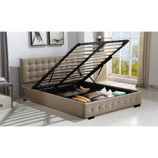 Gas Lift Storage Double Size Fabric Beige Image 2