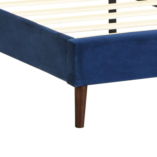 Bed Frame Queen Mattress Base Platform Wooden Headboard Blue Image 5