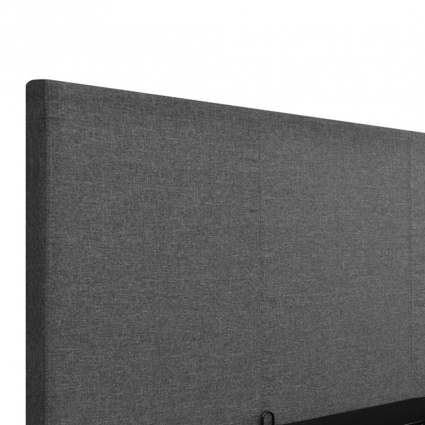 Double Size Fabric and Wood Bed Frame Headborad - Grey Image 6
