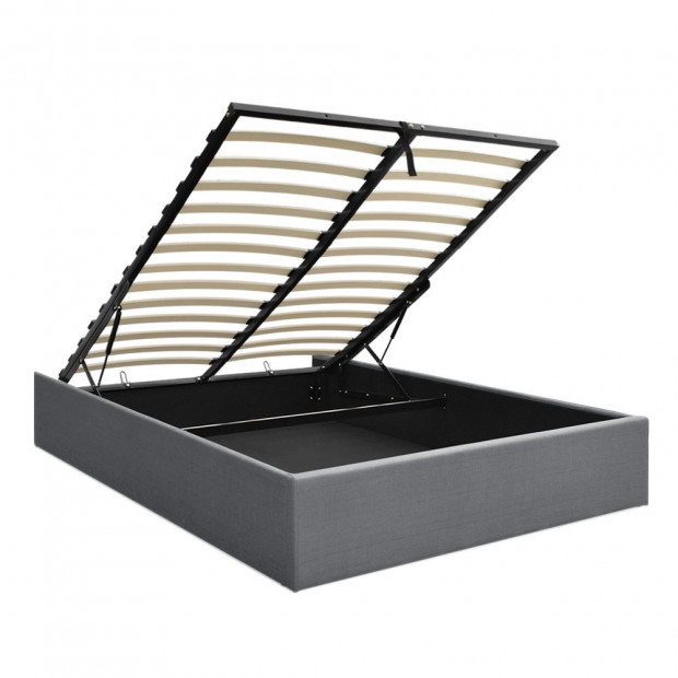 Double Full Size Gas Lift Bed Frame Base With Storage Platform Fabric