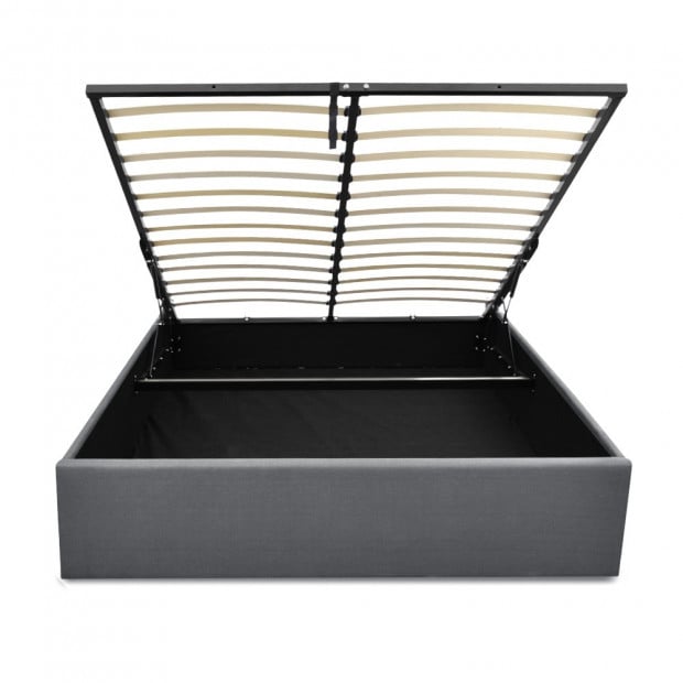 Double Full Size Gas Lift Bed Frame Base With Storage Platform Fabric Image 3
