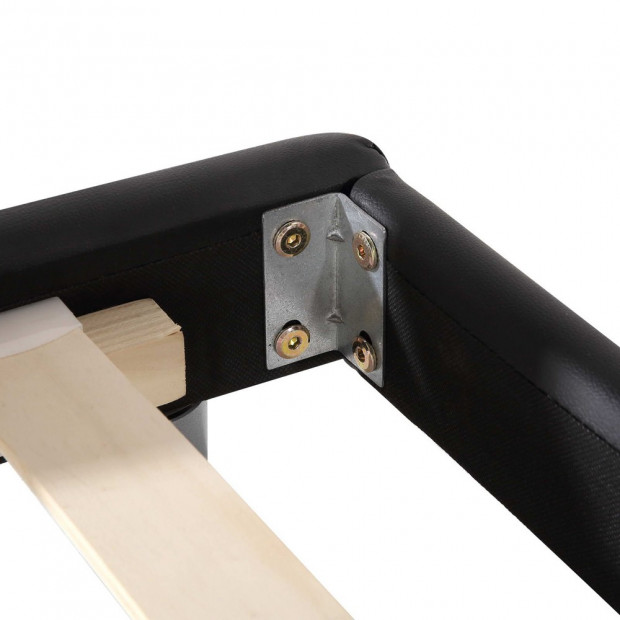 Queen Size PU Leather Bed Frame - Black Image 5