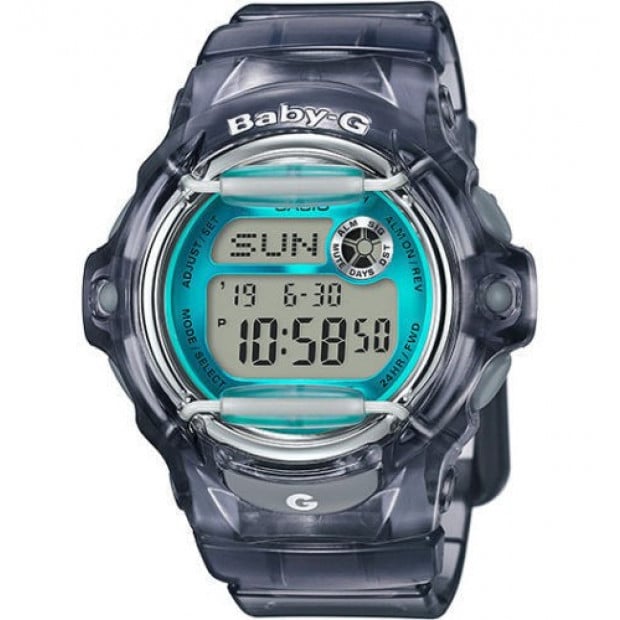 Casio Baby-G Female Grey / Blue Digital Watch BG169R-8B BG-169R-8BDR