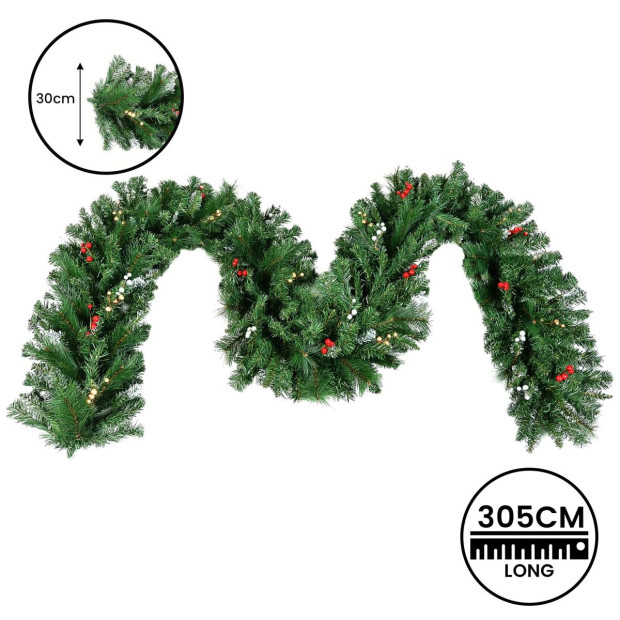 Christabelle Christmas Garland with Berries - 305cm Image 6