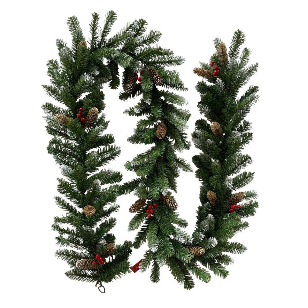 Christmas Garland with Pine Cones & Berries - 274cm Image 2