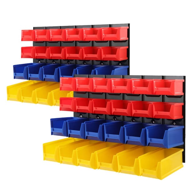 Bin Wall 48 Storage Bin Rack Wall Mounted Tools Steel Board Garage