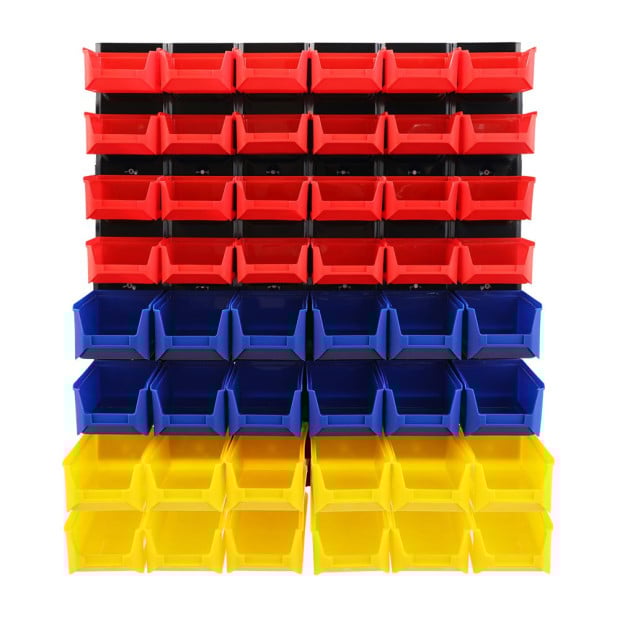 Bin Wall 48 Storage Bin Rack Wall Mounted Tools Steel Board Garage Image 3