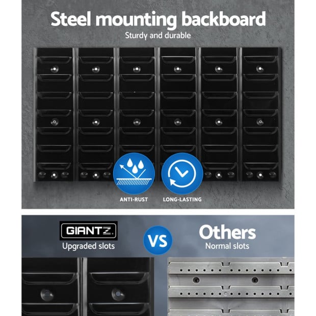 Bin Wall 48 Storage Bin Rack Wall Mounted Tools Steel Board Garage Image 6
