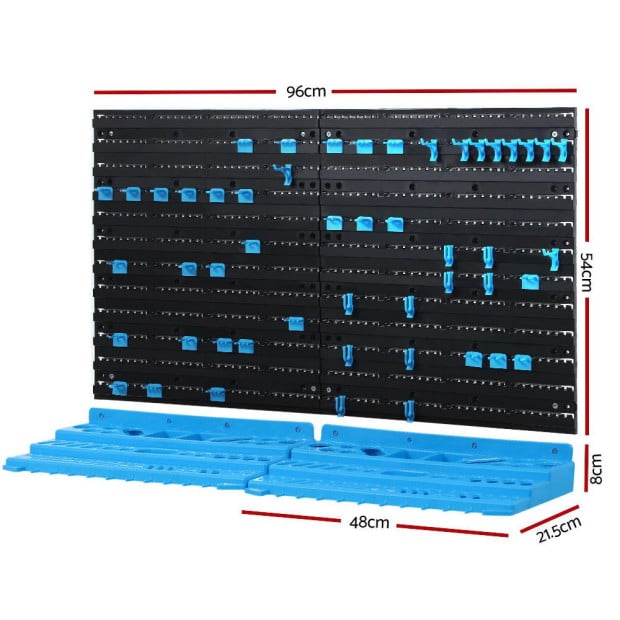 108 Storage Bin Rack Wall Mounted Tools Organiser Peg Bench Garage Image 2