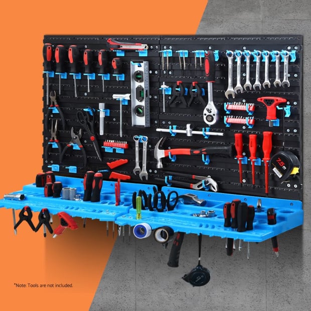 108 Storage Bin Rack Wall Mounted Tools Organiser Peg Bench Garage Image 8