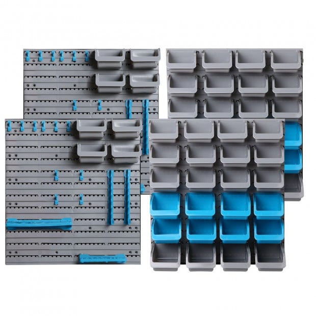 88 Parts Wall-Mounted Storage Bin Rack Tool Shelving Organiser Box