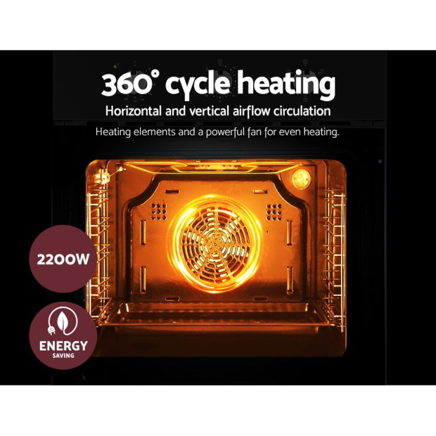 70L Electric Built In Wall Oven 60cm Convection Grill Ovens Image 7