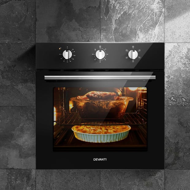 70L Electric Built In Wall Oven 60cm Convection Grill Ovens Image 2