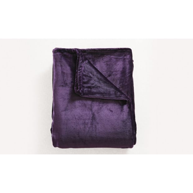 DreamZ 320GSM 220x240cm Ultra Soft Mink Blanket Warm Throw  Aubergine