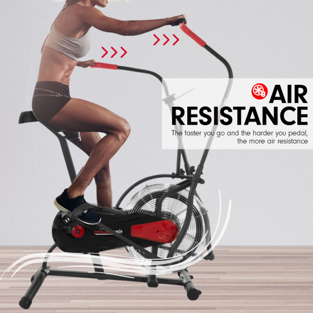 PowerTrain Air Resistance Exercise Bike Spin Fan Equipment Cardio Image 5