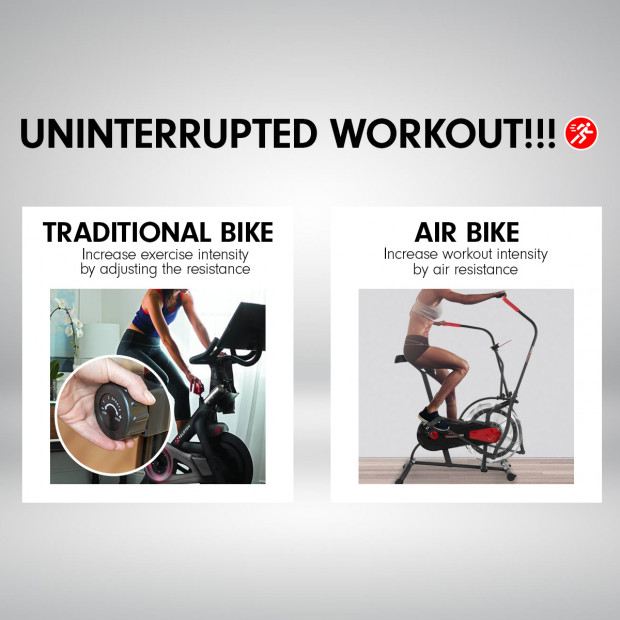 PowerTrain Air Resistance Exercise Bike Spin Fan Equipment Cardio Image 4