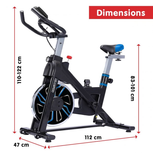 Powertrain RX-600 Cardio Exercise Spin Bike - Blue Image 9