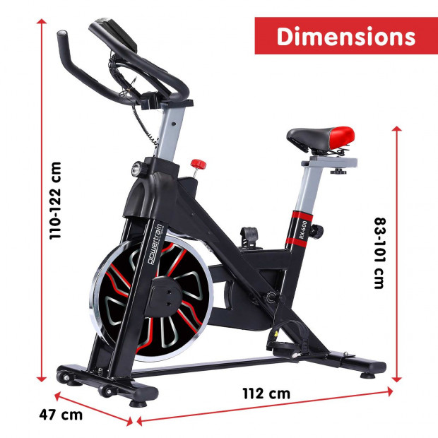 Powertrain RX-600 Cardio Exercise Spin Bike - Red Image 10