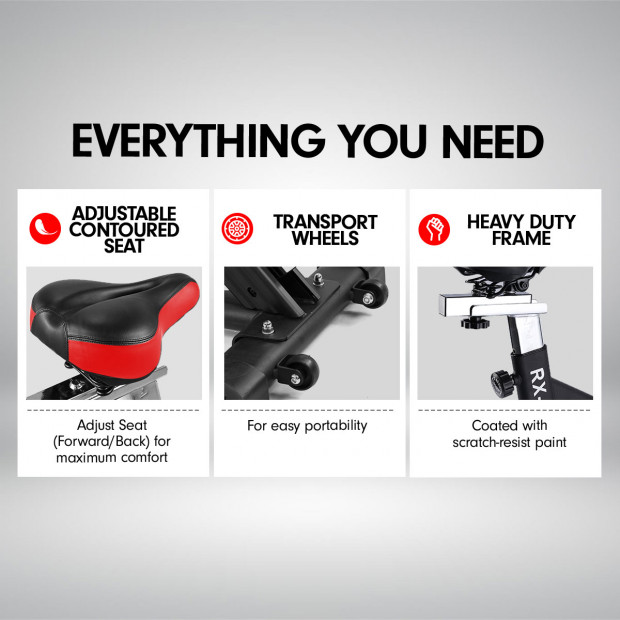 Powertrain RX-900 Flywheel Exercise Bike - Red Image 12
