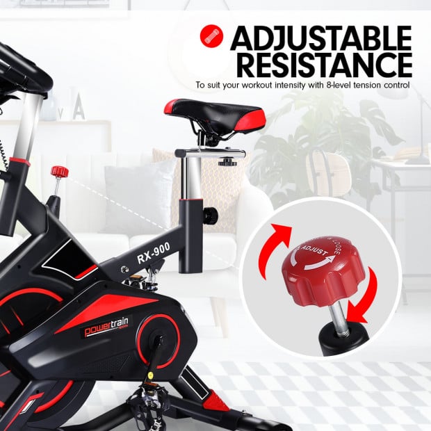 Powertrain RX-900 Flywheel Exercise Bike - Red Image 10