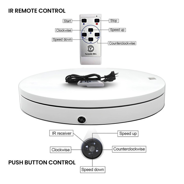 Christabelle 60cmD 100kg Commercial-Grade Electric Display Turntable Christmas Tree - White Image 7