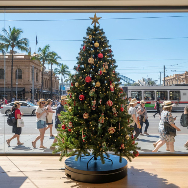 Christabelle 60cmD 100kg Commercial-Grade Electric Display Turntable Christmas Tree - Black Image 2