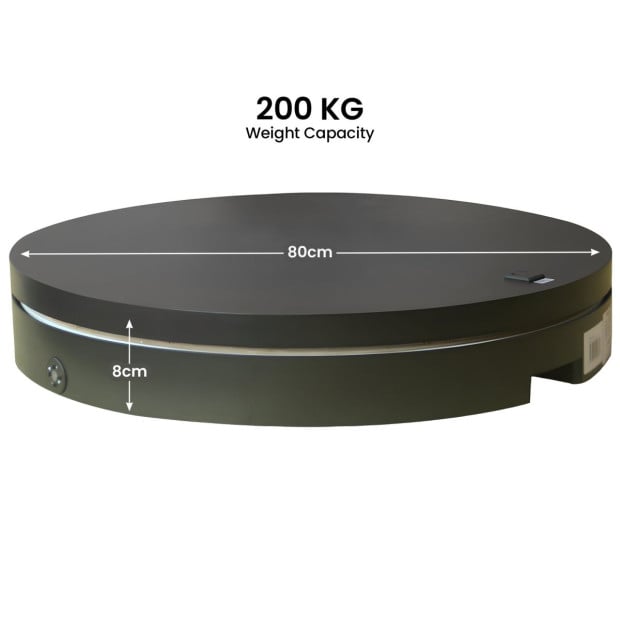Christabelle 80cm 200kg Commercial Electric Display Turntable with Power Outlet - Black Image 4