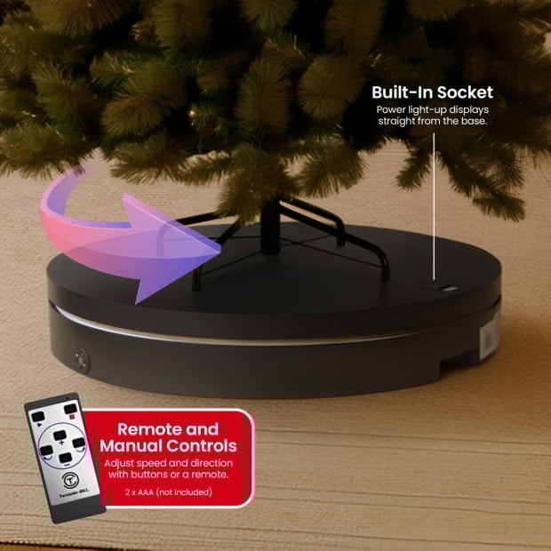 Christabelle 80cm 200kg Commercial Electric Display Turntable with Power Outlet - Black Image 5
