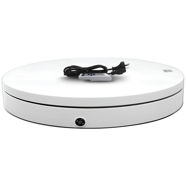 Christabelle 80cm 200kg Commercial Electric Display Turntable with Power Outlet - White Image 3