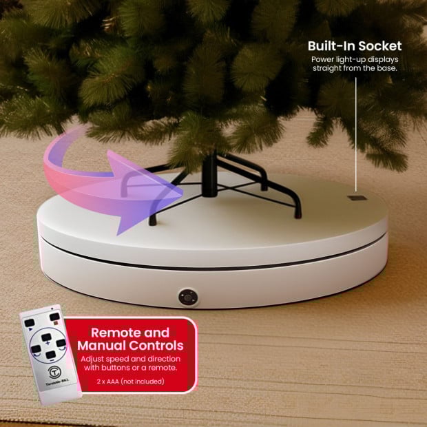 Christabelle 80cm 200kg Commercial Electric Display Turntable with Power Outlet - White Image 5