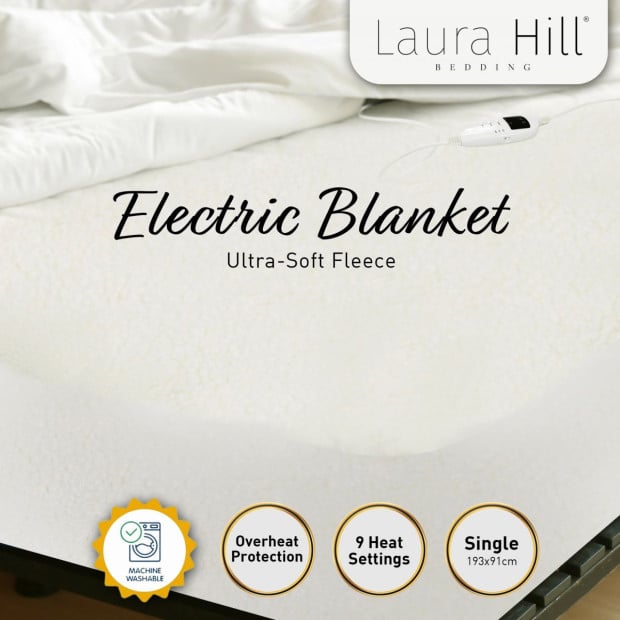 Laura Hill Heated Electric Blanket Fitted Fleece Underlay - Single Image 3