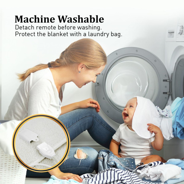 Laura Hill Heated Electric Blanket Fitted Fleece Underlay - Single Image 9