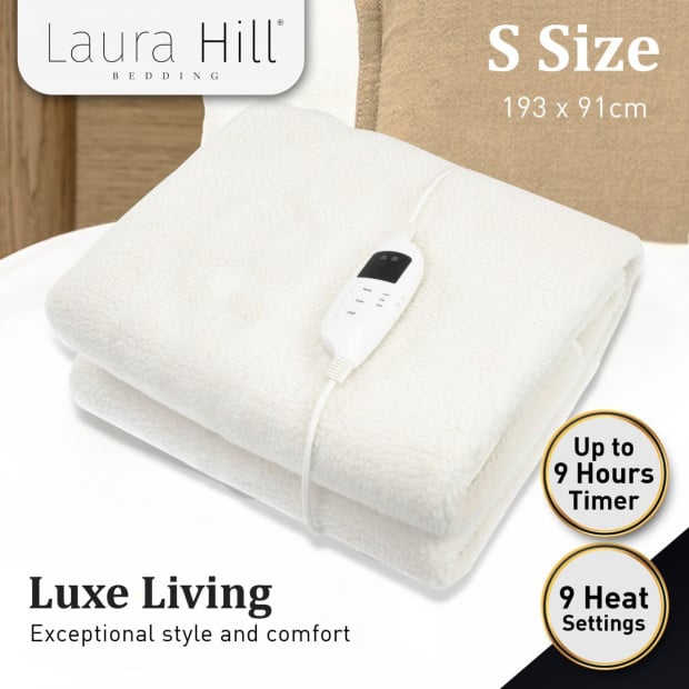 Laura Hill Heated Electric Blanket Fitted Fleece Underlay - Single