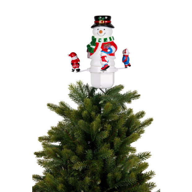 Christmas Tree Topper Snowman w/ Projected Images Lights Snow & Music Image 2
