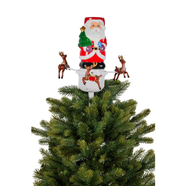 Christmas Tree Topper Santa with Movement Images Lights Snow & Music Image 2