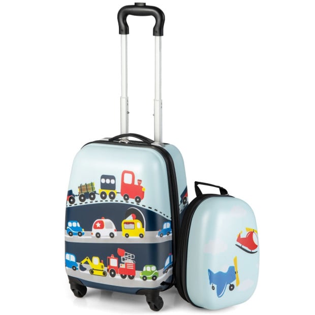 2-piece Carry-on Luggage Set With Spinner Wheels For Children Navy Image 6